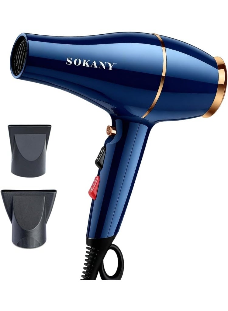sokany SK-2216 Professional Ionic Hair Dryer 2600W with Concentrator Nozzle, Fast Drying, 2 Speeds & 2 Heat Settings, Hot & Cold Air, Overheat Protection, Hanging Loop, Suitable for All Hair Types - Image 1